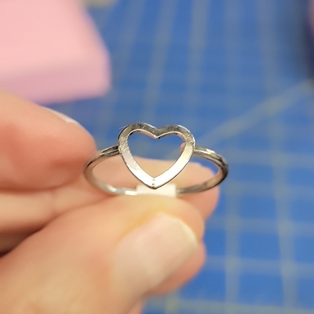 Heart Silver Ring Size 5